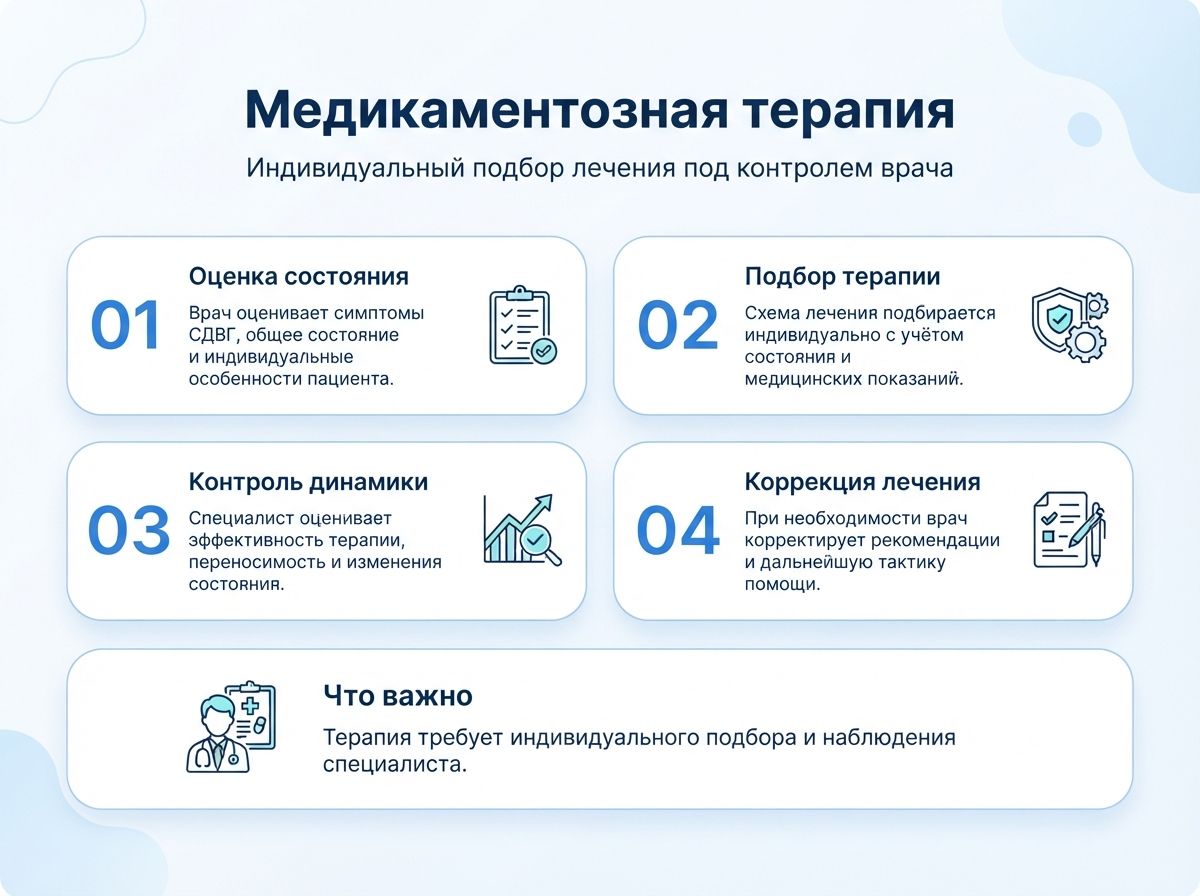 Лечение СДВГ в Краснообске у детей и взрослыхинфографика